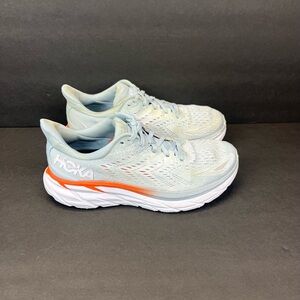 Hoka One One Women's Sneakers in Light Gray and Orange